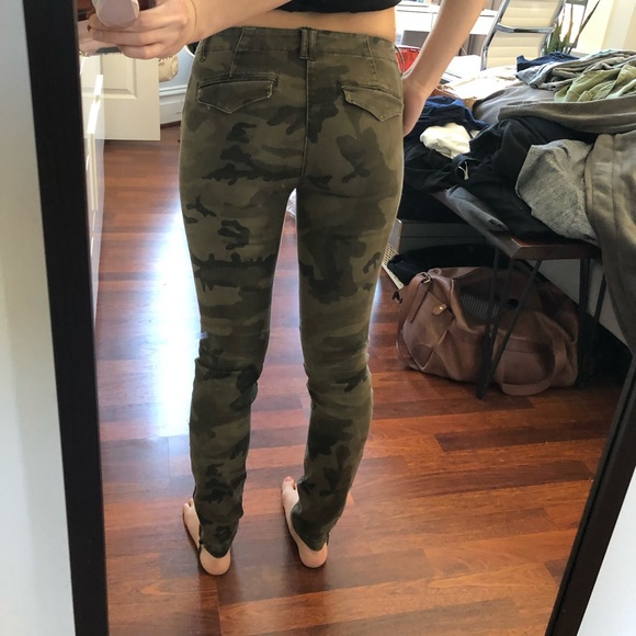 Zara army print skinny jeans with zipper details - Picture 7 of 7